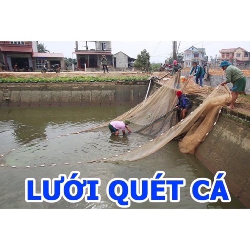 Lưới Kéo Cá-Lưới Quét Cá -Lưới Vét Cá ,Tôm,Tép AO HỒ cao 2m dài 30m túi 4m .chất lượng hàng loại 1 y hình