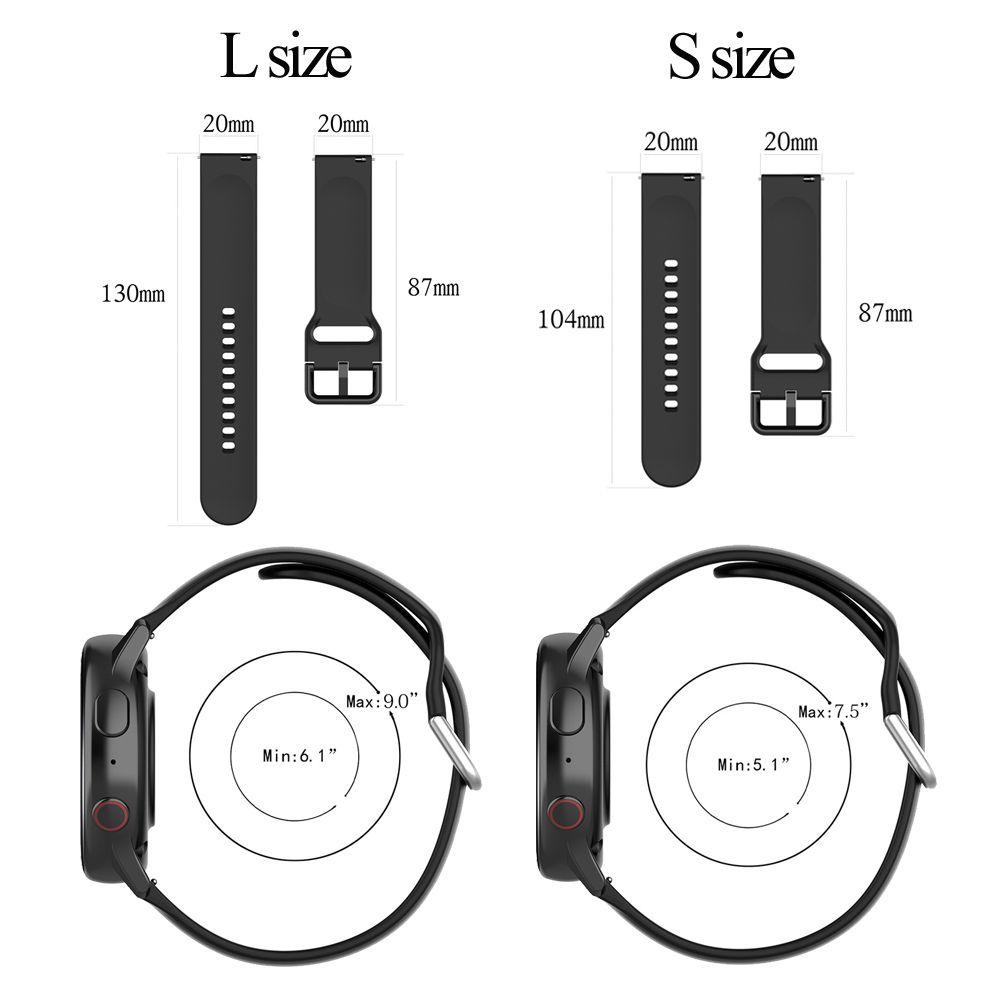 BTLIMER Dây Đeo 20mm Mềm Mại Cho Đồng Hồ Thông Minh Samsung Galaxy Watch Active 2 Huawei Watch GT 2 42MM Honor Magic 2