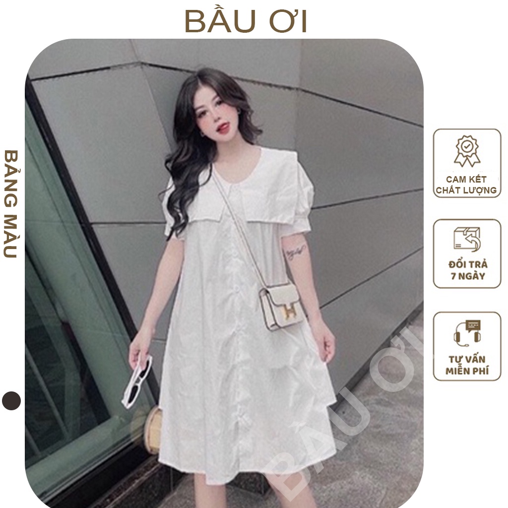 [BAUOII V48] VÁY BẦU KẺ SANG CHẢNH - ĐẦM BẦU BABYDOLL DỰ TIỆC THIẾT KẾ ĐẸP PHÙ HỢP CÔNG SỞ VÀ MÙA HÈ