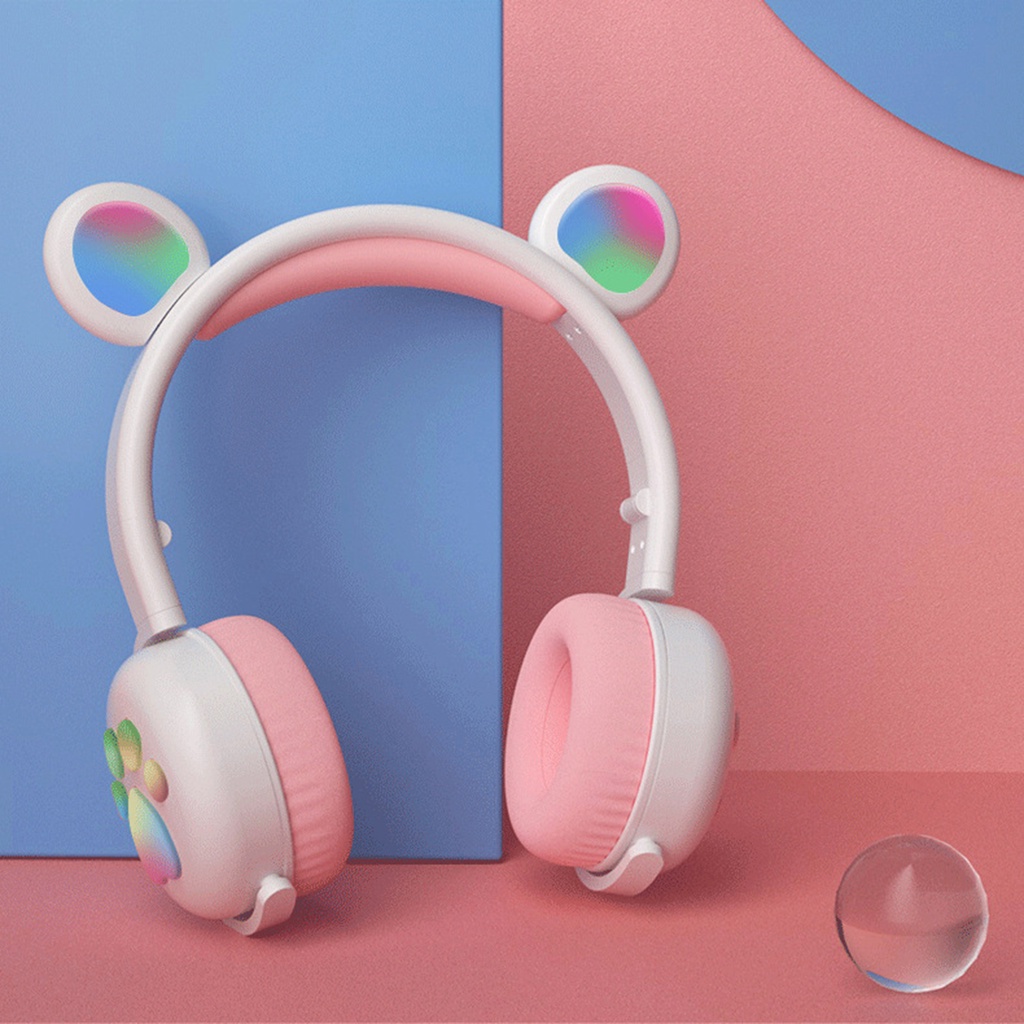 Tai nghe bluetooth 5.0 hình gấu phát sáng dành cho điện thoại