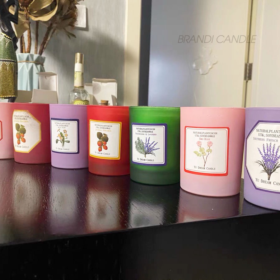 Nến thơm không khói yu dream candle hũ sắc màu