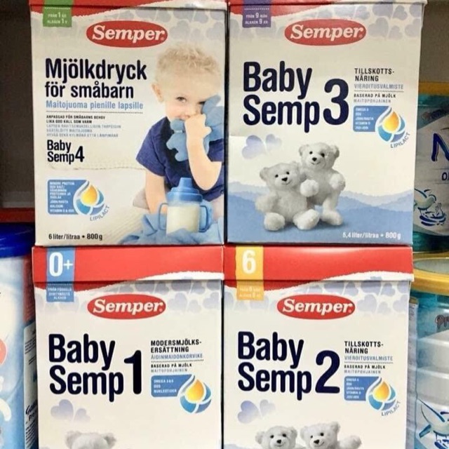 Sữa Semper Thuỵ Điển đủ số 1-2-3-4