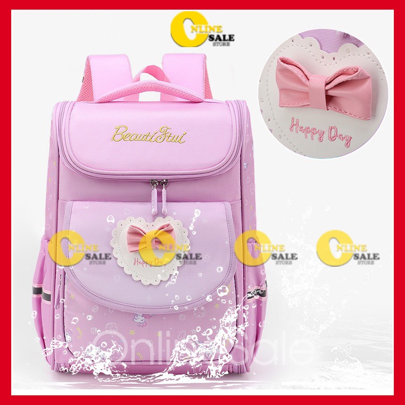 Balo trẻ em chống gù cho bé gái cặp xách học sinh tiểu học từ lớp 1 2 3 ba lô đi học cấp 1 siêu nhẹ Size 39