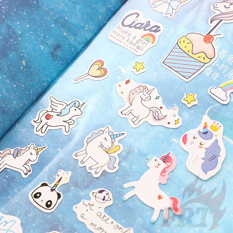 ❉ Unicorn Stickers ❉ 1 Sheet Fashion Album Scrapbooks Mixed DIY Decor Stickers