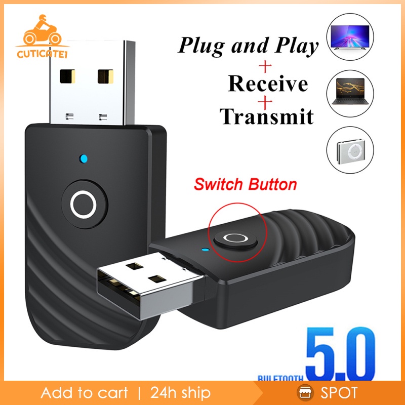 ✨Hàng sẵn sàng✨Usb Thu Phát Bluetooth 5.0 Cut1-8 Cổng 3.5mm Aux Cho Loa Xe Hơi / Tv / Pc