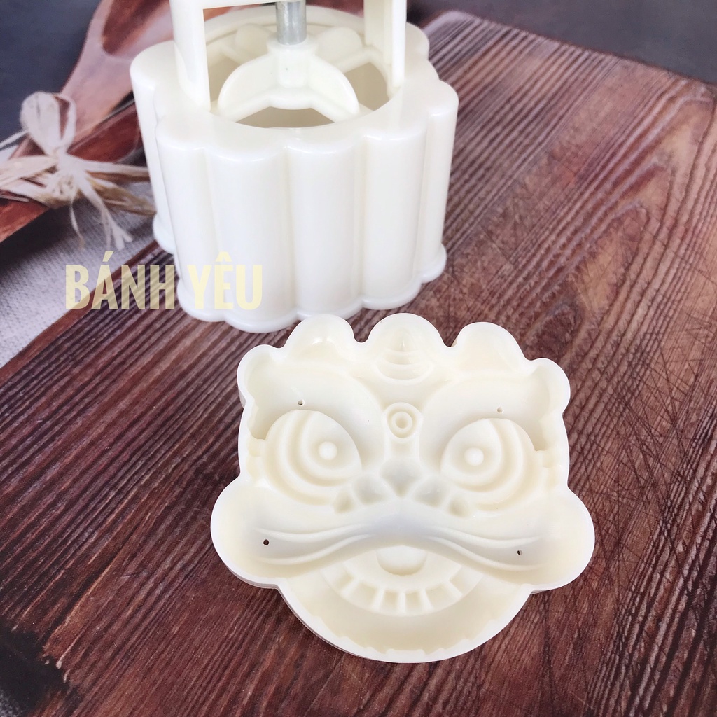 Khuôn Trung Thu Lò Xo 150g 1 mặt - Đầu Lân / Khóa Trường Mệnh