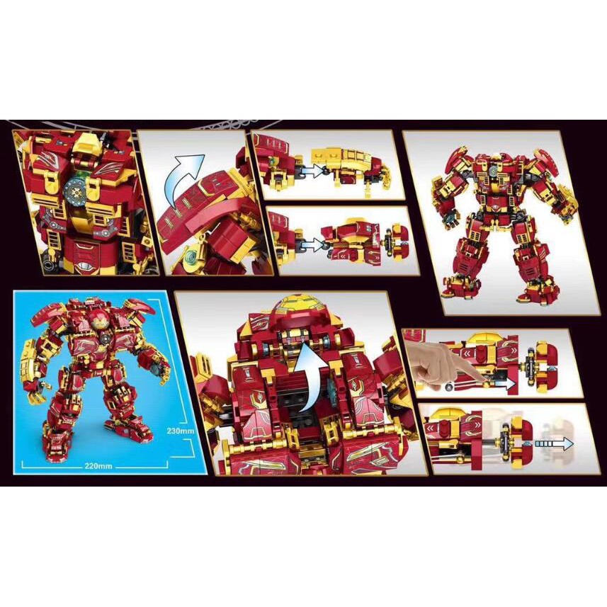 (HÀNG CÓ SẴN) Mẫu lắp ráp Super Hero Siêu Robot Hulk Buster LY76026