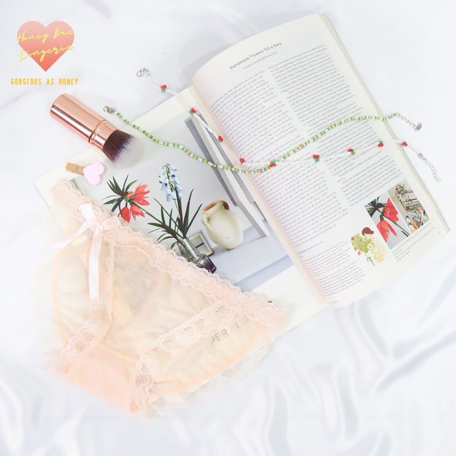 Quần Lót Ren Nữ Cao Cấp đính nơ xuyên thấu quyến rũ đáng yêu cute kháng khuẩn thoáng mát REN005 Honey Bae Nội Y | BigBuy360 - bigbuy360.vn
