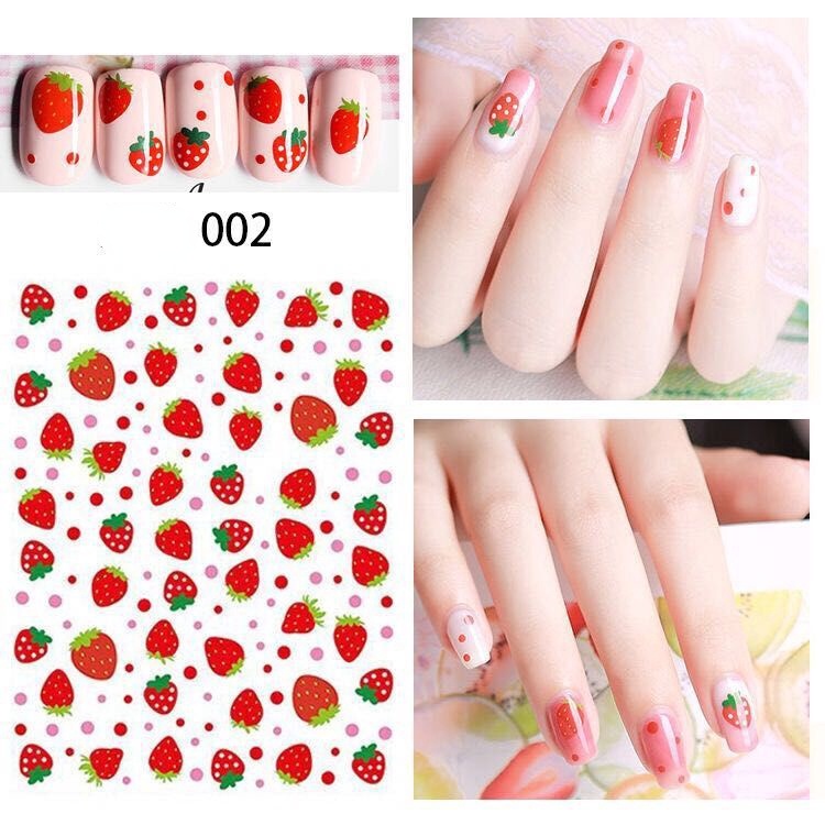 Miếng Dán Móng Tay Họa Tiết Hoa 3d Siêu Mỏng