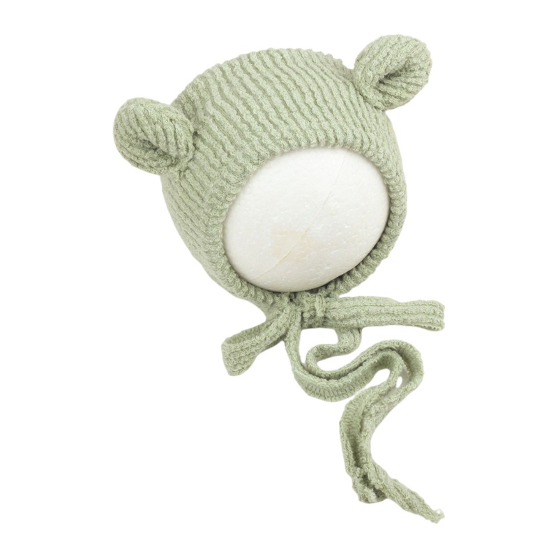 QQ Mũ Turban Đan Len Dễ Thương Có Thể Điều Chỉnh Cho Bé Sơ Sinh Chụp Ảnh