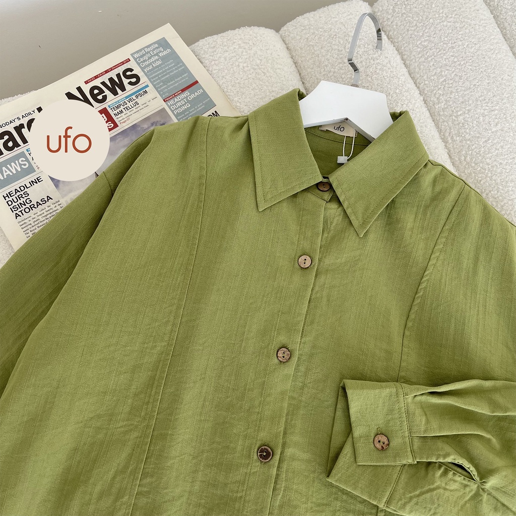 Áo sơ mi freesize chất đũi xước mềm - Hai Line Shirt - by ufo.thebasic