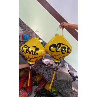 Cặp đôi đèn lồng Hội an "kính Chào" 45cm