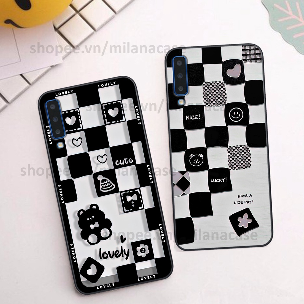 Ốp Samsung A7 2018 / A9 2018 in hình caro trái tim siêu đẹp, siêu nét đầy phong cách cá tính