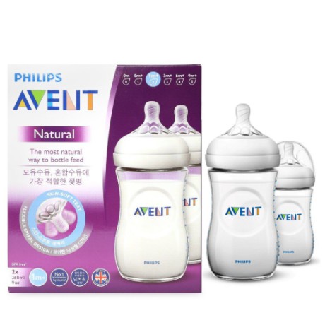 [CHÍNH HÃNG] Bình Sữa Philips Avent Nature Cổ Rộng Cho Bé 125ml/260ml/330ml