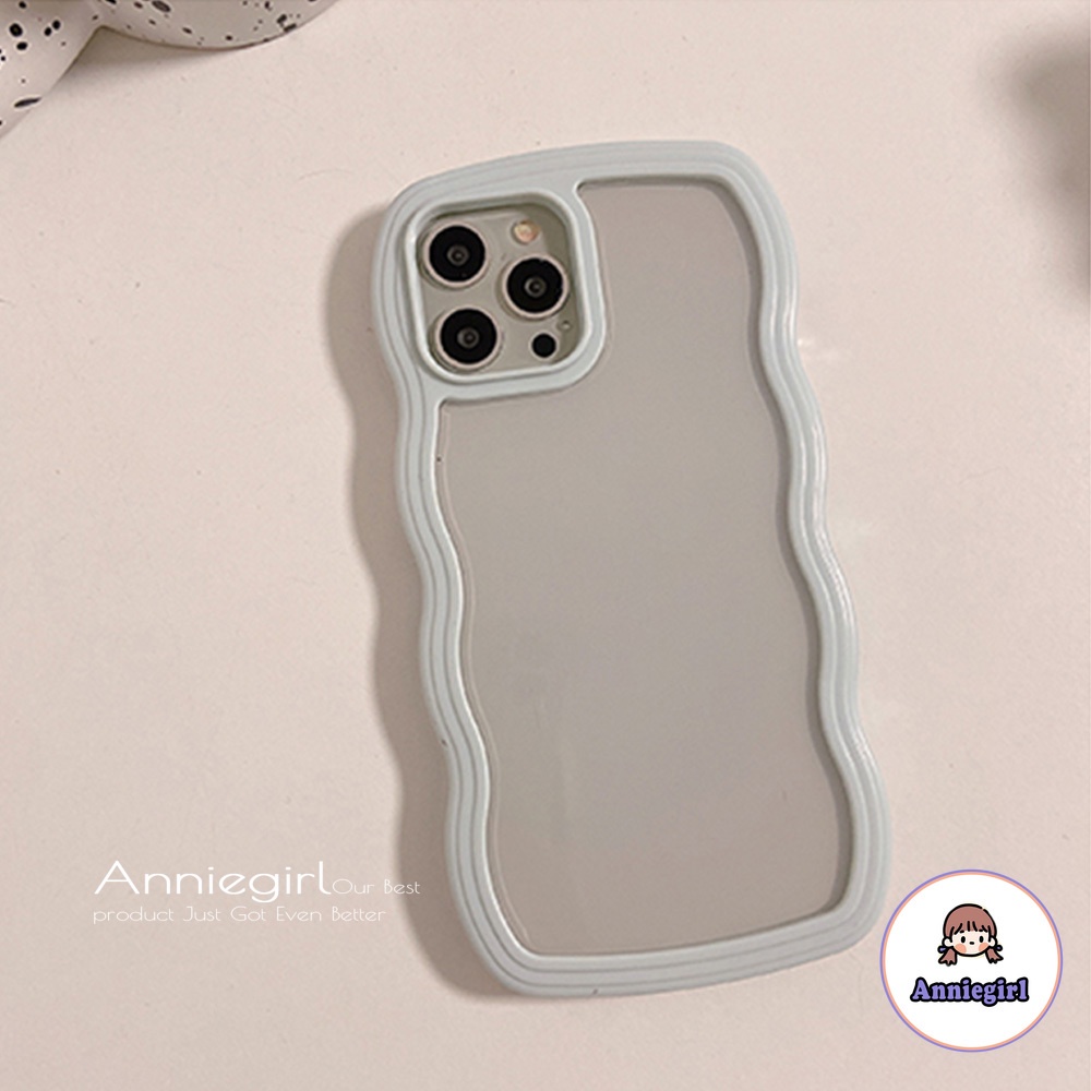 Ốp Điện Thoại Chống Sốc Màu Macaron Viền Lượn Sóng Cho IPhone 13 12 11 Pro Max 8 7 Plus X XS XR