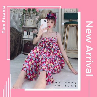 Đồ Bộ Pijama 2 Dây Lụa Mango Thoáng Mát ( ẢNH THẬT )
