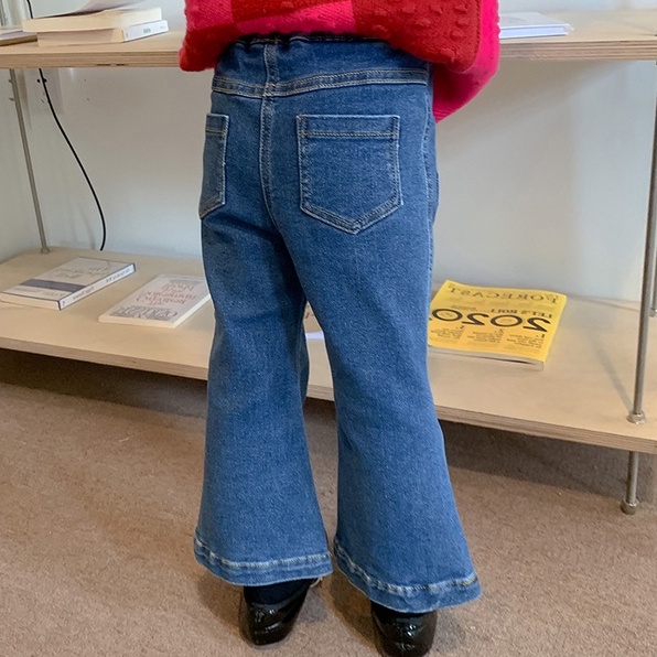 Quần Dài Denim Ống Loe Phong Cách Hàn Quốc Thời Trang Mùa Thu Mới Cho Bé Gái