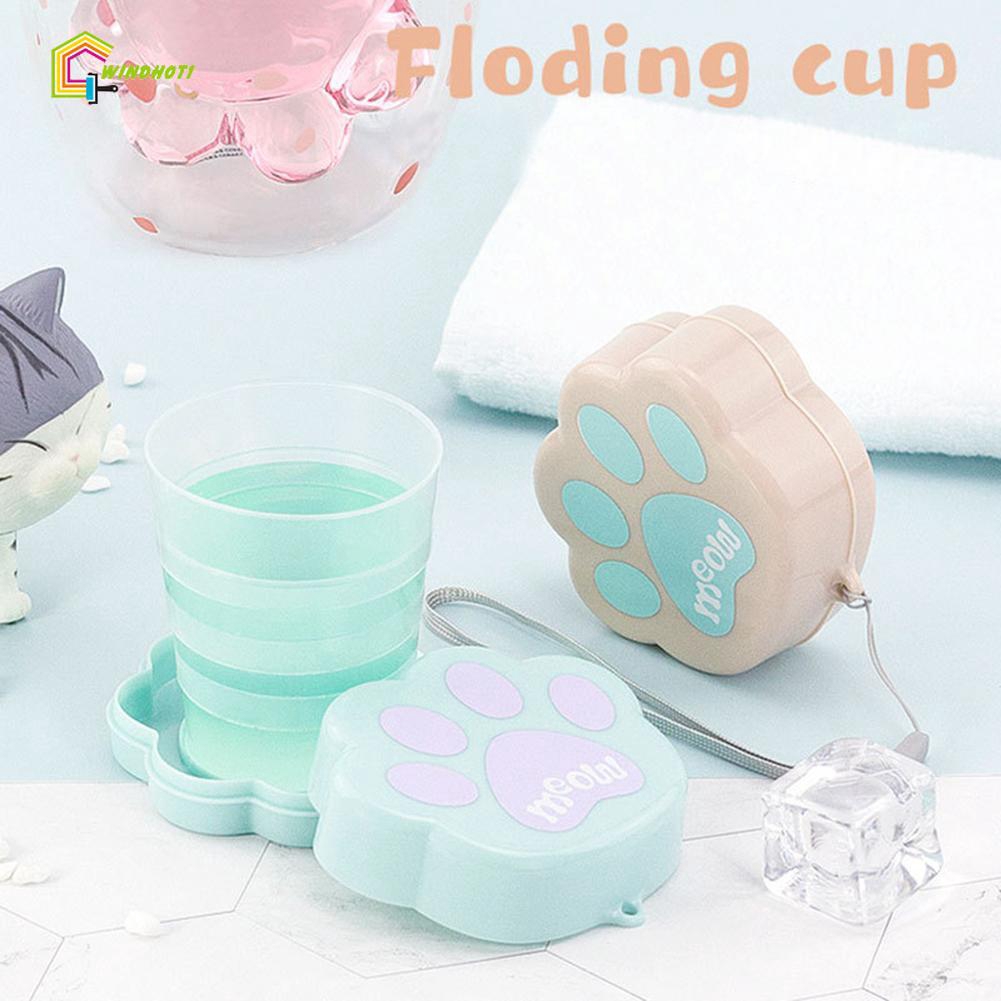 🎉TG 💜Cup gấp di động có thể thu vào cốc gấp có thể gập lại dễ thương Cup du lịch cắm trại Leo núi nước ép cốc sữa