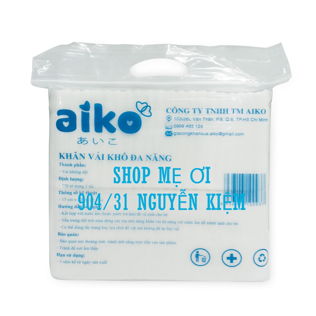 COMBO 6 GÓI KHĂN VẢI KHÔ ĐA NĂNG AIKO 270 TỜ/TÚI X 6 TÚI