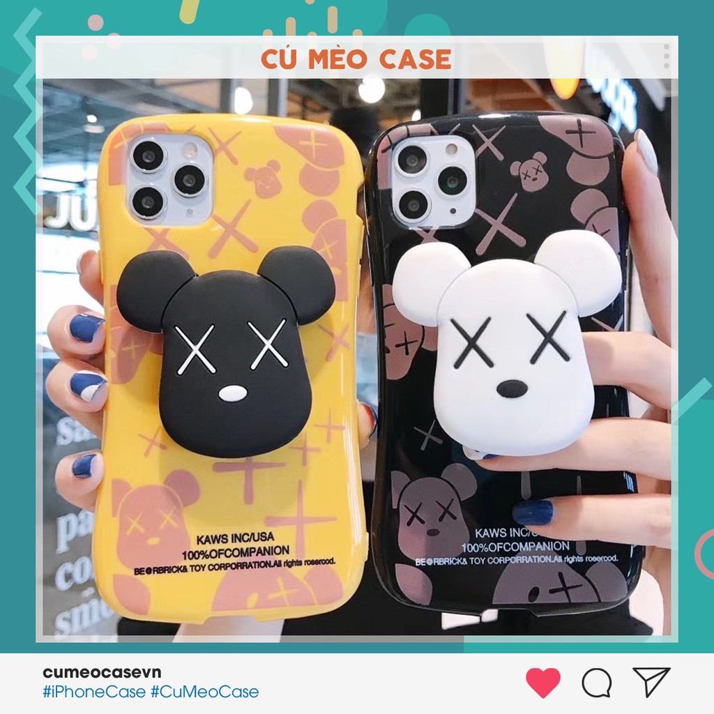 Ốp iPhone Kaws kèm popsocket iPhone 7 8 7 Plus 8 Plus X Xs Xr XsMax iPhone 11 11 Pro 11 Promax Cú Mèo Case