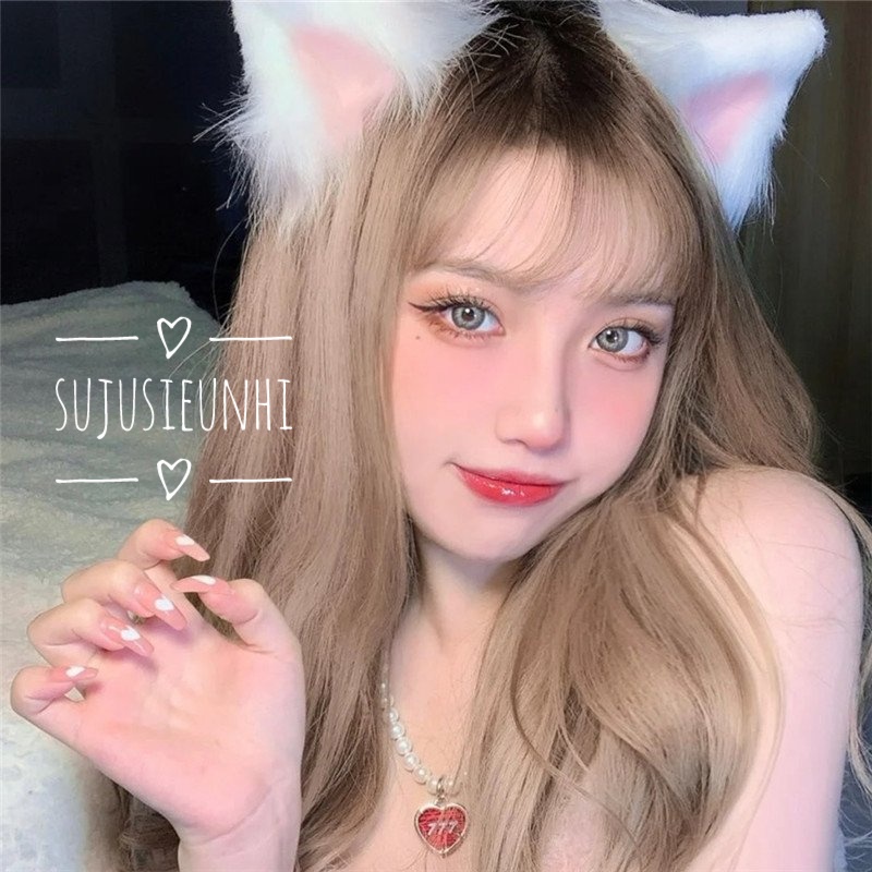 (5 màu) 1 đôi kẹp tóc tai mèo 3 màu lông tơ dài có viền cosplay mèo neko dễ thương