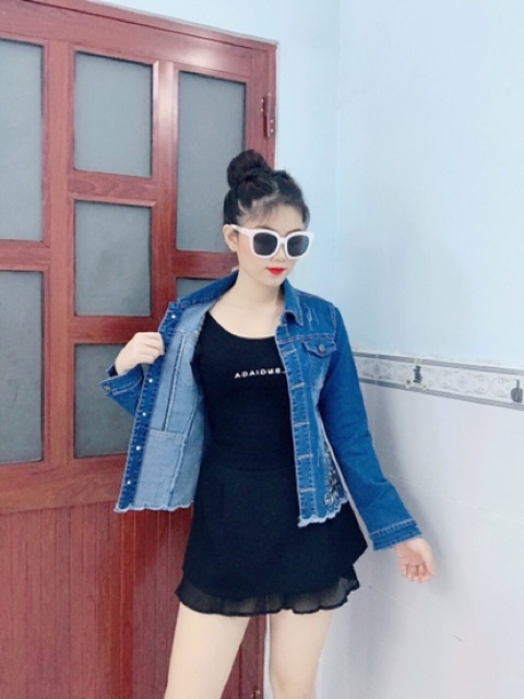 ❤️🍒❤️ÁO KHOÁC JEAN ĐíNH ĐÁ CAO CẤP SIÊU XINH  (JEAN CO GIÃN )