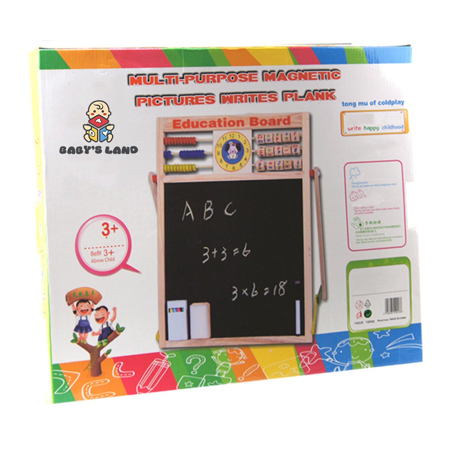 (Education Broad) Bảng Nam Châm Chữ Và Số 2 Mặt Có Bộ Số Và Chữ Cái Gắn Nam Châm Giúp Bé Thông Minh Hơn