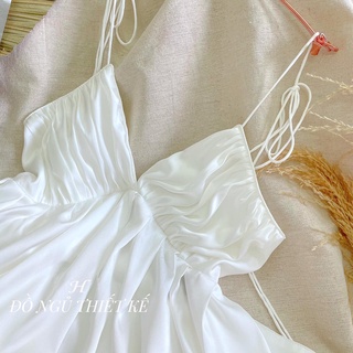 SET NGỦ LỤA NƠ XANH TRẮNG