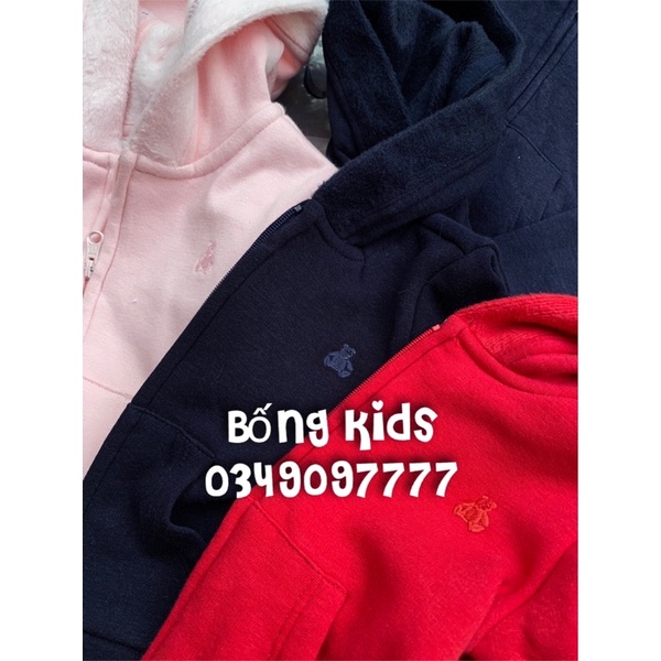 Bộ Nỉ Kéo Khoá Bé Trai &amp; Bé Gái Tai Gấu G