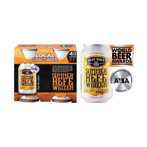 Gói 4-lon bia EAST WEST Summer Hefeweizen (4 x 330ml)