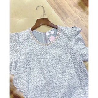ĐẦM VÂN NỔI CỔ ĐÍNH HẠT - BIMI