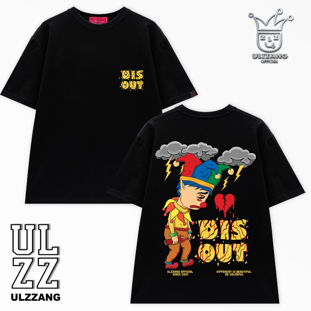 Áo thun local brand ULZZ Ulzzang dáng unisex tay lỡ in hình disout U-21