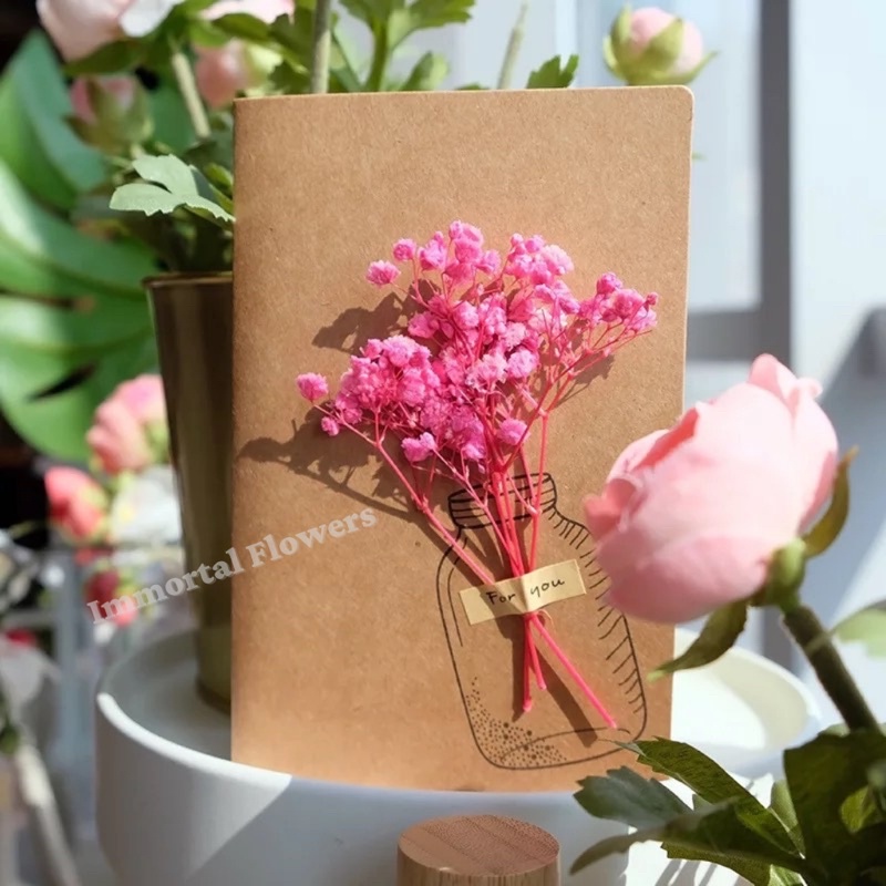 [QUÀ TẶNG] Thiệp hoa khô mini handmade làm quà tặng, trang trí, chúc mừng phong cách vintage