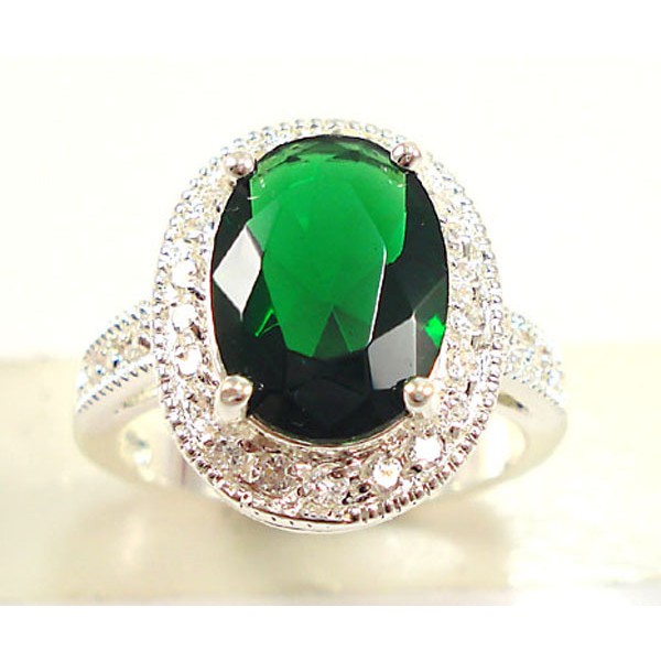 Nhẫn đính đá Corundum màu đỏ thanh lịch cho nữ