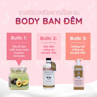 Kem Tắm Trắng Da Scentio Double Milk Triple White 350ml