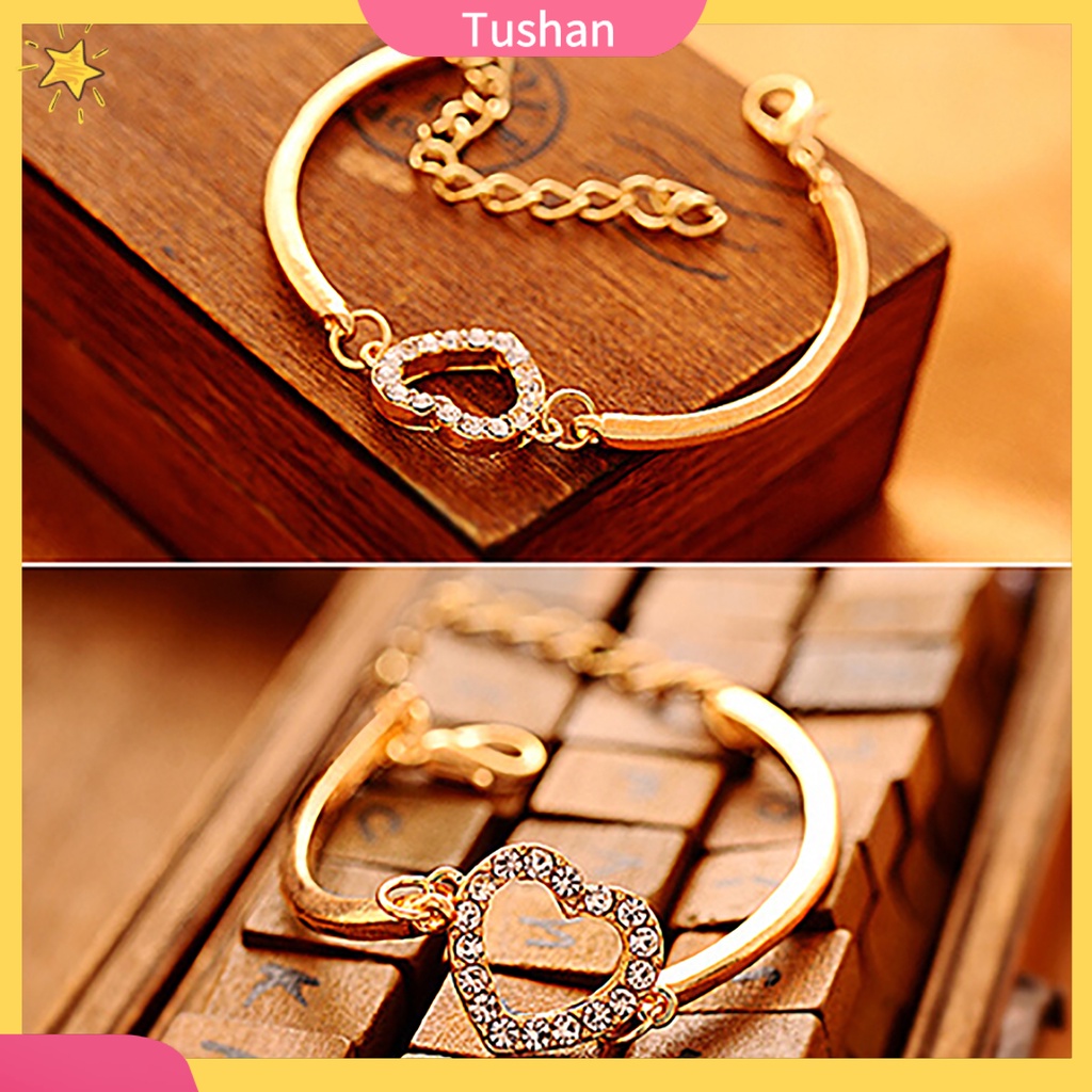 Vòng tay mạ vàng đính đá thời trang cho nữ