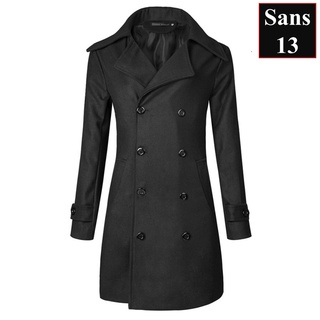 ▪✟﹍Áo dạ nam dáng dài Sans13 măng tô hàn quốc đẹp mangto khoác ngoài trench coat man