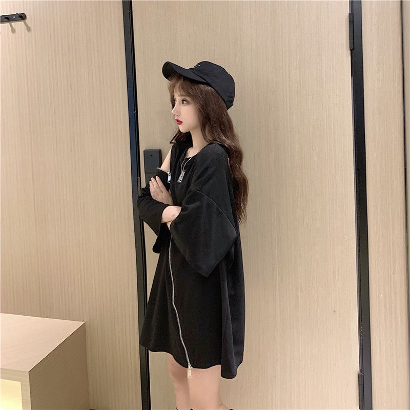 Áo thun ngắn tay dáng rộng xẻ tà thời trang mùa hè dành cho nữ