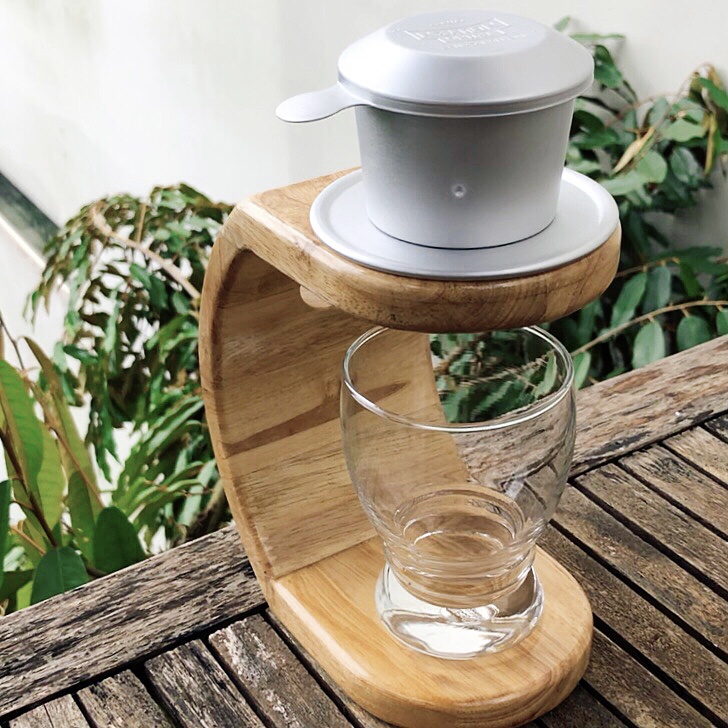 Kệ Khay Giá Đỡ Pha Cà Phê Phin Bằng Gỗ Thủ Công Phong Cách Mộc Vintage.