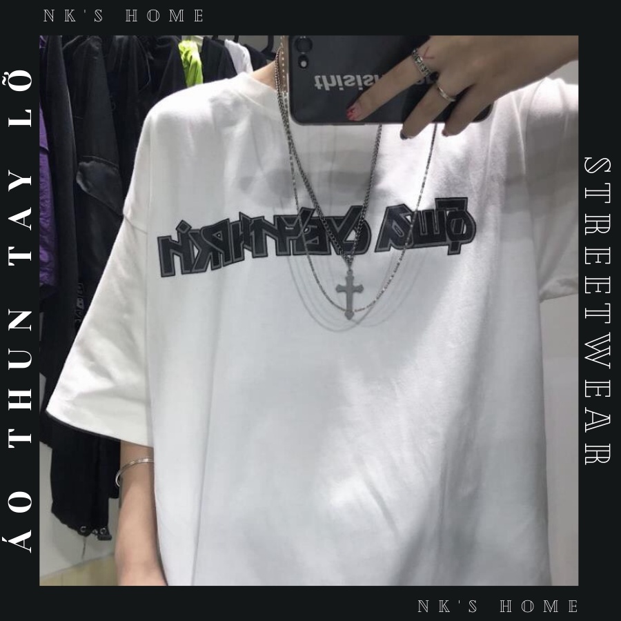Áo thun tay lỡ unisex CHỮ LATIN dày dặn- Áo phông nữ form rộng cho cặp đôi phong cách hàn quốc vải dày dặn, thoáng mát