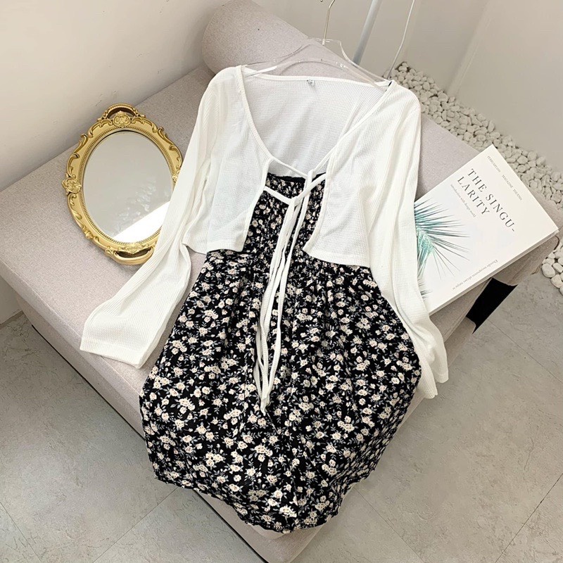 SET VÁY ĐẦM HOA FLORAL KÈM ÁO CÓ BÁN LẺ ĐI CHƠI ĐI BIỂN