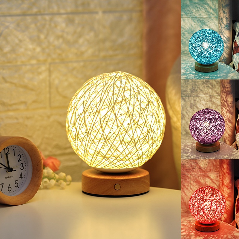 Đế gỗ - Chất liệu mây tre – Có thể điều chỉnh độ sáng