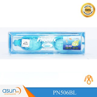 Kính bơi Phoenix Cam Kết chính Hãng kính trẻ em P506 màu xanh P506BL tặng nhét tai