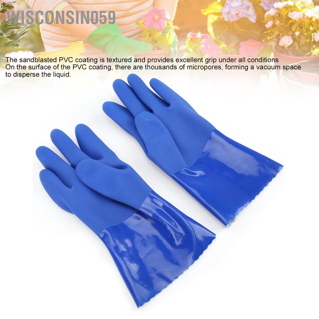 Găng Tay PVC Hai Lớp Dày Dặn Phun Sương Mạ Điện In Họa Tiết Câu Cá Làm Vườn