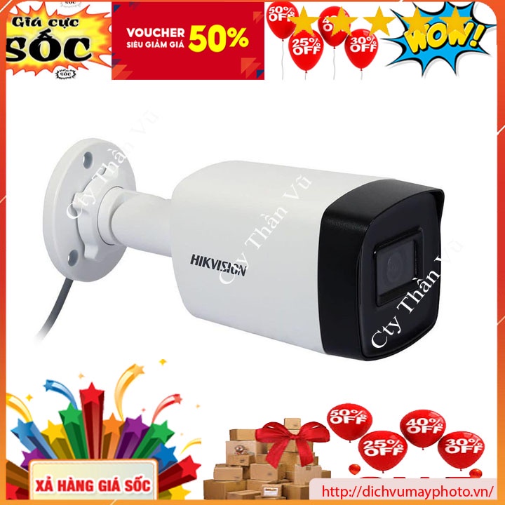 Camera ghi hình TVI Hik Độ Phân Giải 5MP Thân To có hồng ngoại 40m mã DS-2CE17H0T-IT3F