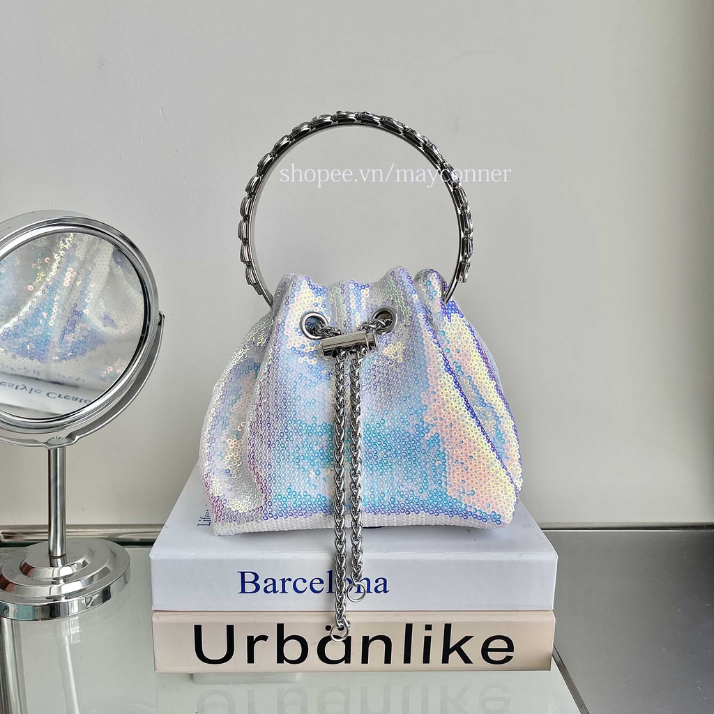 Túi xách tay/túi đeo chéo đính hạt kim sa lấp lánh bling bling TA03