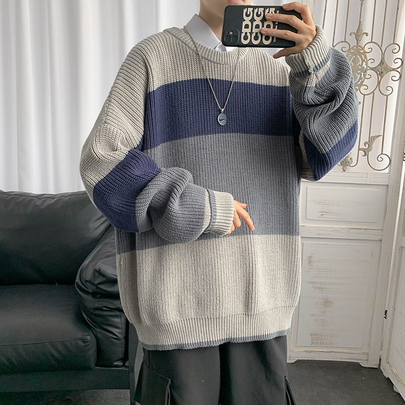 Áo Sweater Dáng Rộng Kẻ Sọc Kiểu Retro Thời Trang Mùa Thu 2020 Cho Nam | BigBuy360 - bigbuy360.vn