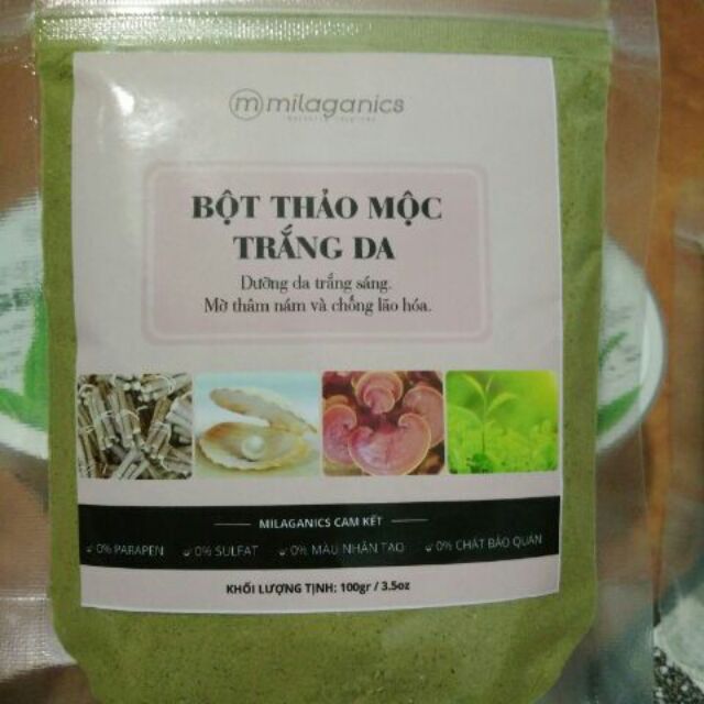 Bột Thảo Mộc Trắng Da Milaganics 100g | BigBuy360 - bigbuy360.vn