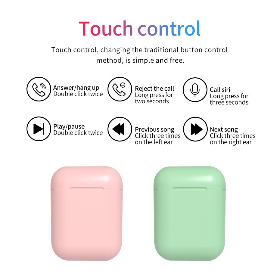 Tai nghe Inpods 12 TWS không dây KEBIDUMEI kết nối Bluetooth 5.0 tích hợp hộp sạc tiện dụng