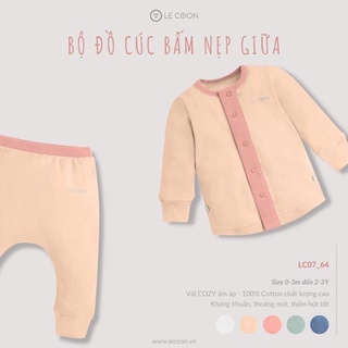 [Lecoon] Bộ  cổ nẹp cúc giữa cho bé